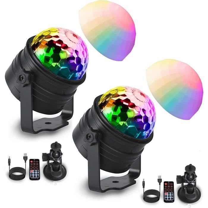 éclairage Fête Musique Sync Lampe Disco 4 En 1 Avec 75 Effets Lumineux - Boule Miroir, Stroboscope, UV - Télécommande Incluse - Pour Fête, Soirée, Club Lampe De Scène Boule Facette