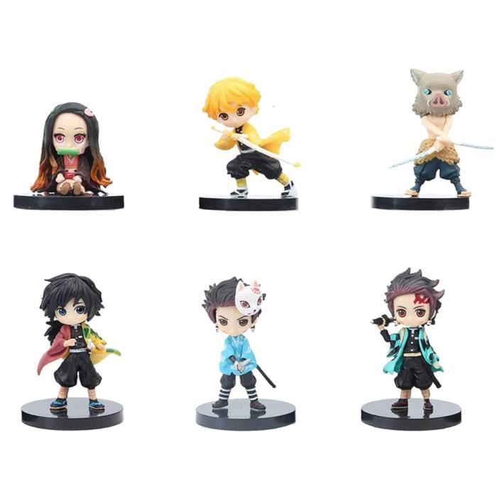 Figurines Demon Slayer Cake Topper - 6 Pièces Décoratives - Pour Gâteau Anniversaire Anime - Collection Fan - PVC 6.5-7.5cm