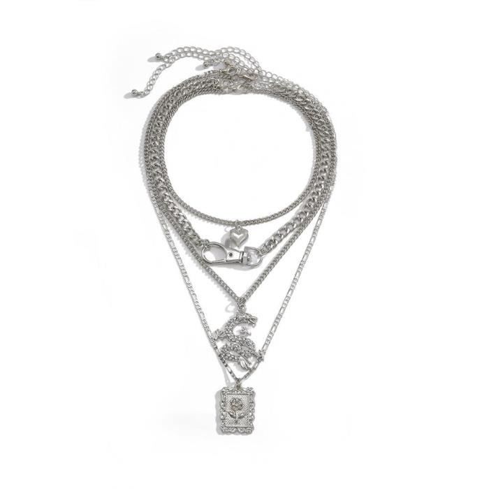 Collier Chaîne Dorée Et Fleur Cristal