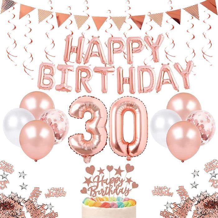 30 ans décorations anniversaire rose gold, anniversaire ballon rose kit, 30  ans decoration anniversaire, fixés pour mariage a[A812] - Cdiscount Maison