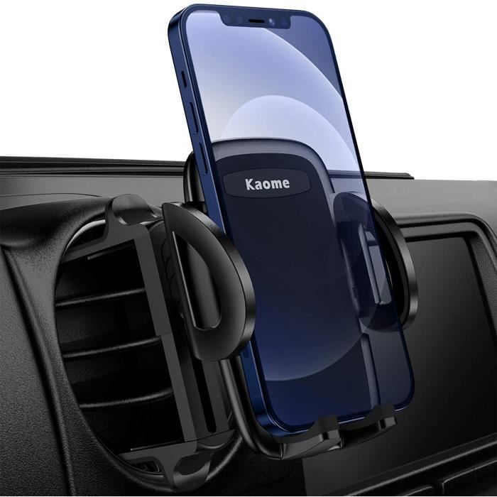 support circulaire pour téléphone de voiture Samsung Galaxy avec Rotation 360° Porte Téléphone Kaome Support de téléphone de voiture rond pour grille d'aération de voiture pour iPhone Huawei 