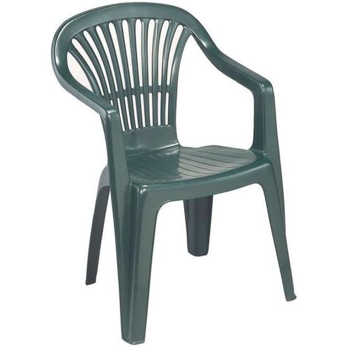 Chaise de jardin empilable en résine couleur vert SCI180VE  Cdiscount