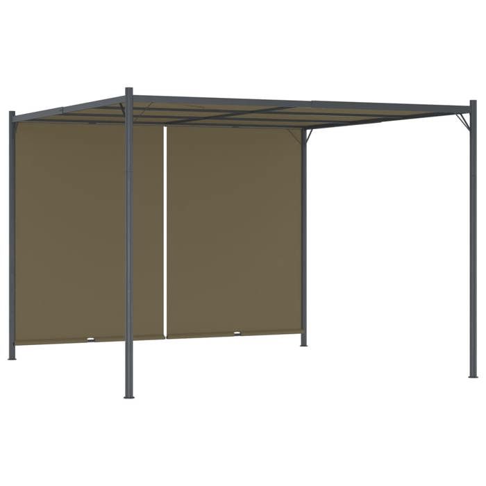 VidaXL Pergola de jardin avec auvent rétractable 3x3 m Taupe 180 g/m²