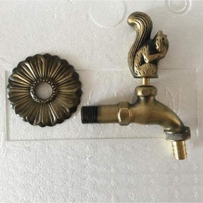 Robinet Exterieur Jardin Robinet En Laiton Antique, Robinet Mural Vintage Antique Cuivre Uisine Bain Jardin Bronze 10 5 10 8 7 3cm 96990116