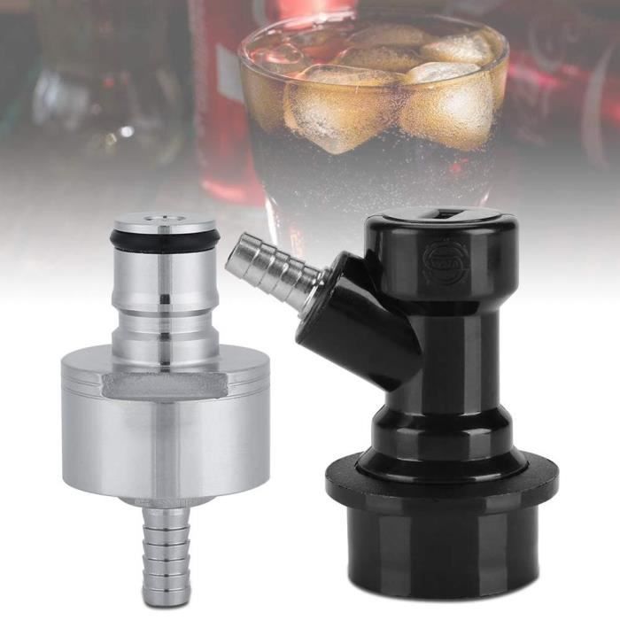 Lot 2 Bouchons Carbonatation Acier Inox - Pour Bouteilles PET, Bière, Soda, CO2 Ball Lock