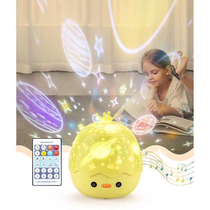Veilleuse Enfant Lampe Etoile Projecteur, 360°Rotation Musicale