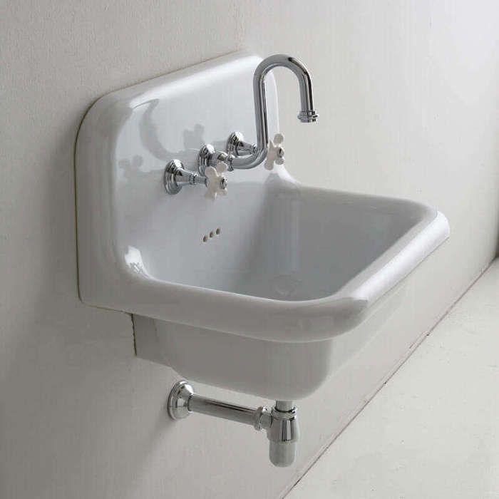 Vasque rétro en céramique 60 cm -True Colors - Blanc