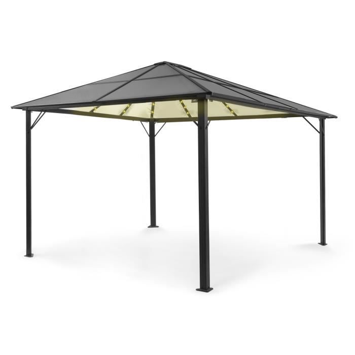 Pergola - Blumfeldt Pantheon Solid Sky Ambient Solar - 3m x 4m - Toile polyester - Anthracite 