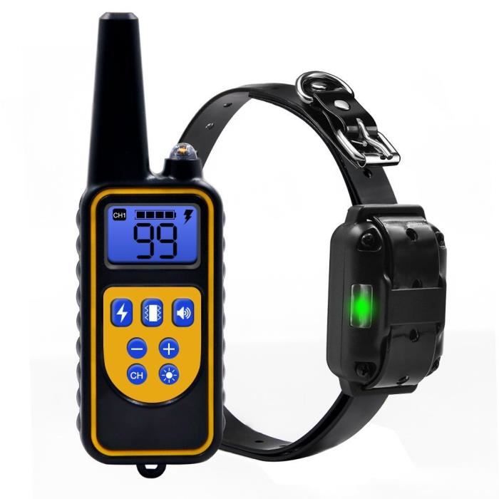 CHANGM-Collier de Dressage pour Chiens et avec Distance de 800m avec 99 Niveaux de Mode Vibration Choc Electrique Sonore.