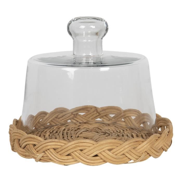 Clayre Eef Cloche En Verre 6gl2863 O 15 13 Cm Transparent Rotin Verre Cdiscount Maison