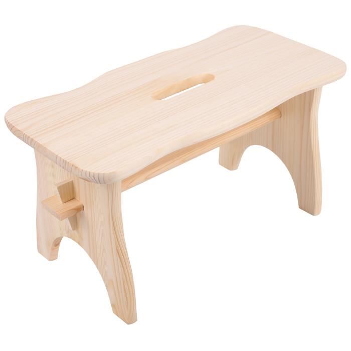Marche Repose Pied en Bois Non-Peint - Creative Deco - 38 x 19 x 21 cm - Meuble de chambre