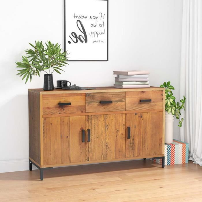 Buffet - VGEBY - AB349919 - Bois de pin massif recyclé - Vintage - 110x35x70 cm