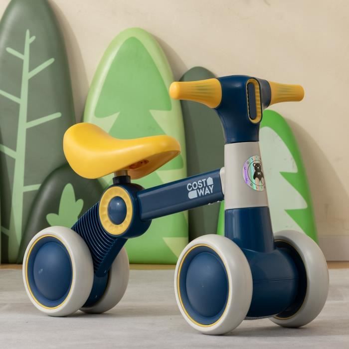 Draisienne Bébé 1 An - Vélo D'équilibre 4 Roues Avec Panier