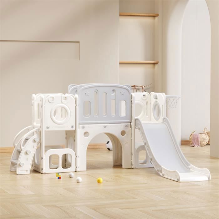 Aire Jeux Multifonction Intérieur Extérieur Toboggan 6 En 1 Pour Enfant FANTASK - Avec Panier Basket, Cachettes, Marches Antidérapantes - Intérieur/ extérieur - À Partir De 1 An Air De Jeux Enfant Exterieur Aire Jeux Multifonction Intérieur Extérieur Toboggan 6 En 1 Pour Enfant FANTASK - Avec Panier Basket, Cachettes, Marches Antidérapantes - Intérieur/ extérieur - À Partir De 1 An Air De Jeux Enfant Exterieur