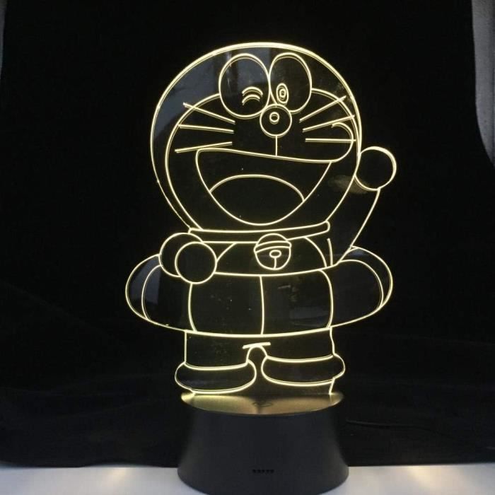 Led Doraemon 3D Illusion Lampe Led Veilleuse Doraemon Dessin Animé Lampara Illusion ...