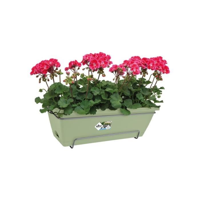 Elho Barcelona Balconnière Allin1 50 - Vert - L 50 x B 28 x H 19 cm - Balcon extérieur - 100% recycl