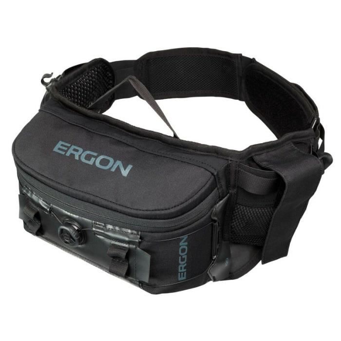 sac banane ergon ba hip pack - noir - pour vélo sur route - adulte - homme - en polyester - sangle d'attache