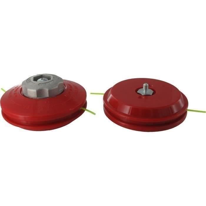 Tête pro 2 fils nylon à bouton métal TECOMEC avec adaptateur M8 X 1,25 MG à déroulement manuel