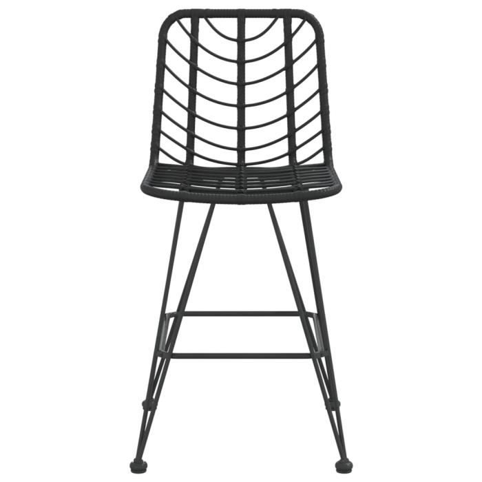 Tabourets de bar - FAFEICY - XF002 - Noir - Acier et polyéthylène - Lot de 2