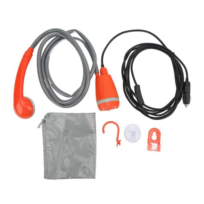 Kit Douche Extérieure Portable 12V – Pompe Submersible Débit Réglable – Allume-Cigare – Pour Camping, Van, Randonnée, Bain Chien