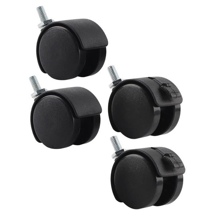 Lot 4 Roues De Rechange 50mm Double Avec Essieux Pour Valise - GUGULUZA, Noires