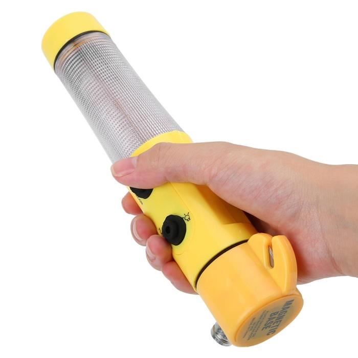 Lampe torche solaire multifonctionnelle à 20 LED avec marteau de sécurité, alarme en cas d'urgence, marteau de sécurité pour voiture, usage extérieur, lumière d'urgence