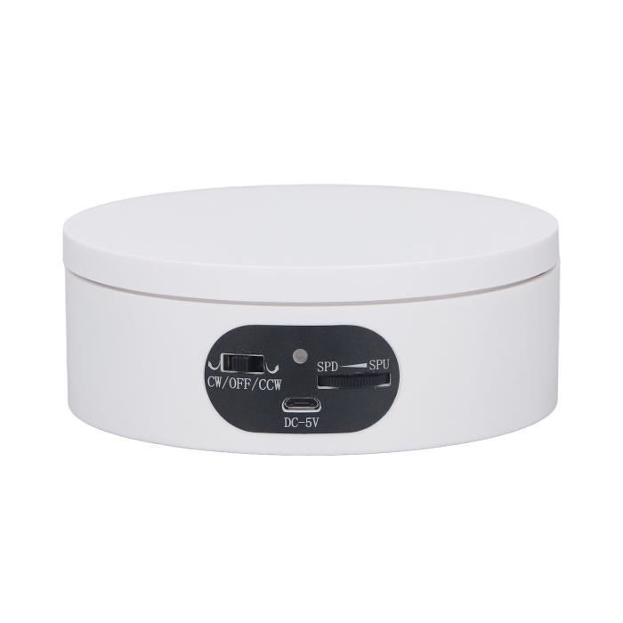 Présentoir Rotatif Motorisé Avec Télécommande - Plateau Tournant 13 Cm, Charge 3 Kg, Vitesse Réglable 20-40s