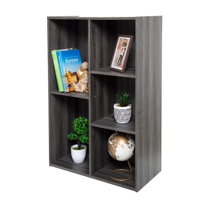 Iris Ohyama Bibliothèque étagère à 5 Compartiments Meuble à livres CX-23C Chêne Gris L29 x P60 x H87.9 cm Iris Ohyama Bibliothèque étagère à 5 Compartiments Meuble à livres CX-23C Chêne Gris L29 x P60 x H87.9 cm