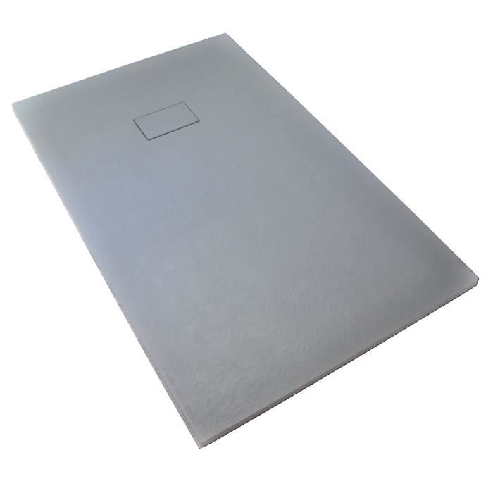 rectangulaire blanc Receveur de douche 90 x 130 cm extra plat PIATTO en SoliCast/® surface ardois/ée