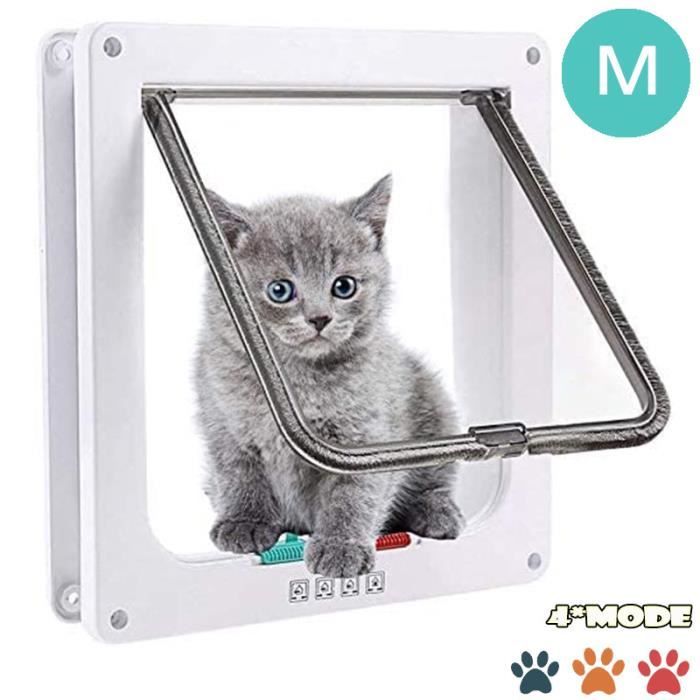 Meilleurs prix pour Chatiere Pour Chat Chien,Chatiere Chat avec Serrure Contrlable Verrouillable,Chatière avec Tunnel Cache Facile à Installer-Blanc M