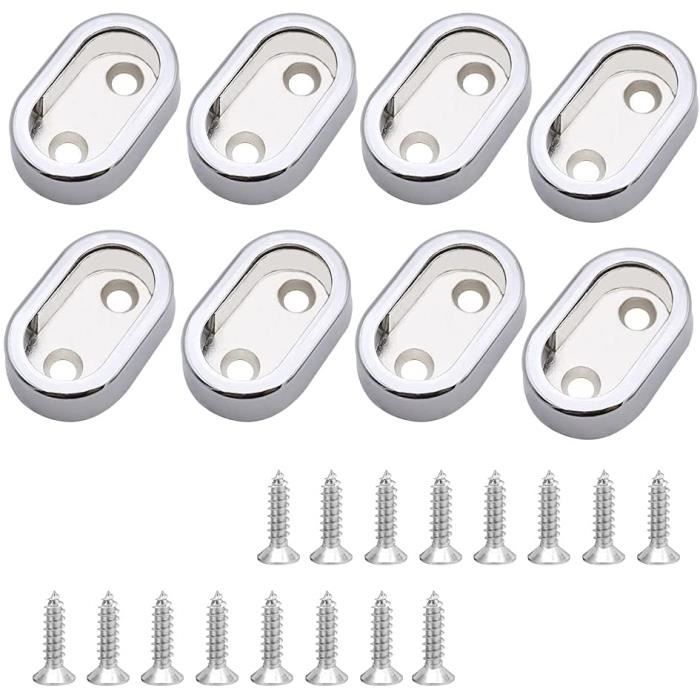 4 Supports Barre Penderie JTKREW - Alliage Zinc Nickelé - Pour Tringle 30x15mm