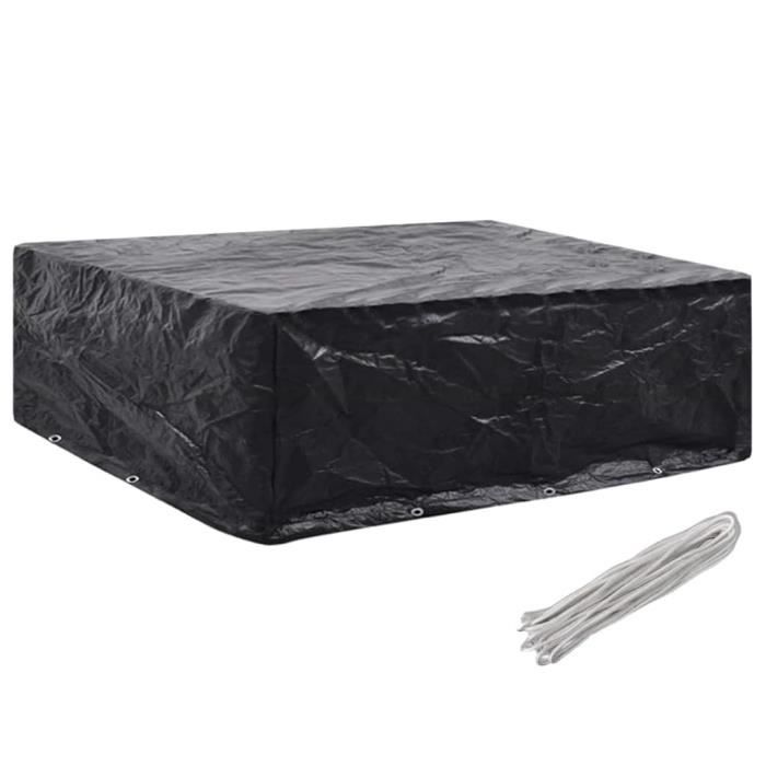 Housse De Salon De Jardin – Dimensions 240 X 140 X 90 Cm – 10 œillets Aluminium – Polyéthylène Résistant UV Et Eau – Pour Meubles En Rotin
