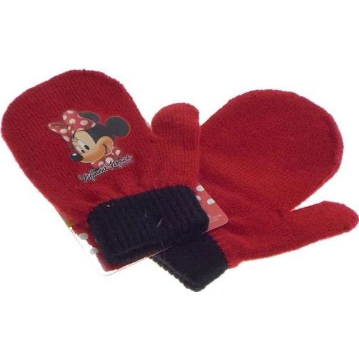 1 Paire De Moufle Enfant Minnie N 4 95 Acrylique 5 Elasthanne Taille Unique Hauteur Totale 13 Cm Rouge Cdiscount Pret A Porter
