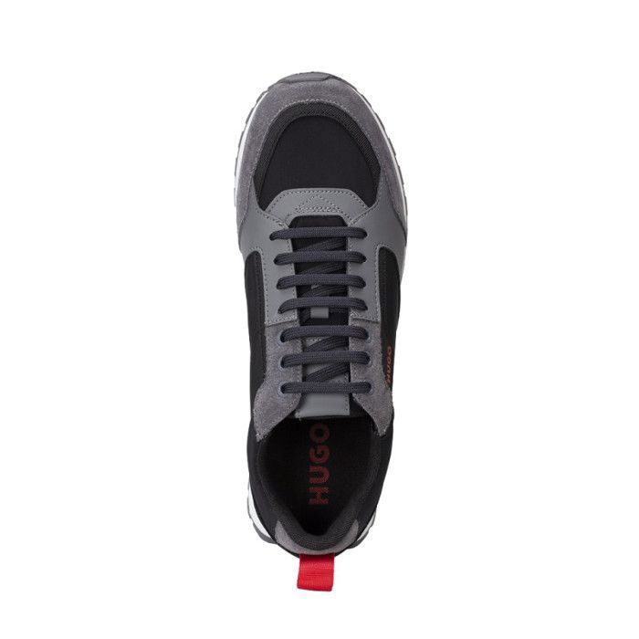 No Name BASKETS HUGO ICELIN RUNN NYPU STYLE RETRO AVEC MESH ET CUIR SUÉDÉ GRISES