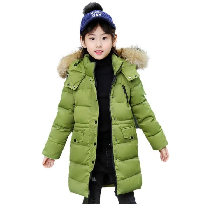 Doudoune Parka Épaissie Garçon SXSHUN | Manteau Hiver Matelassé à Capuche Fourrure | Pour Enfant 6-14 Ans | Chaud Et Confortable