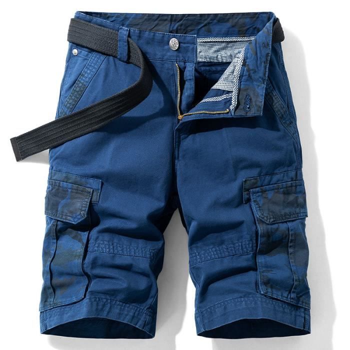 Shorts en tissu léger avec cordon de serrage bleu | Terranova
