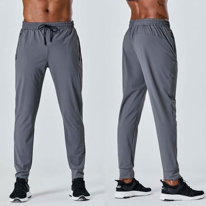 Pantalon de Sport Homme - Marque - Jogging Taille Élastique Séchage Rapide  - Bleu/Gris - Running Fitness Gris - Cdiscount Sport