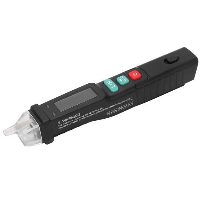 Stylo Testeur De Tension KPS-DT220 - Détecteur 12V-400V AC/DC - Test Différentiel RCD - IP54 - 8