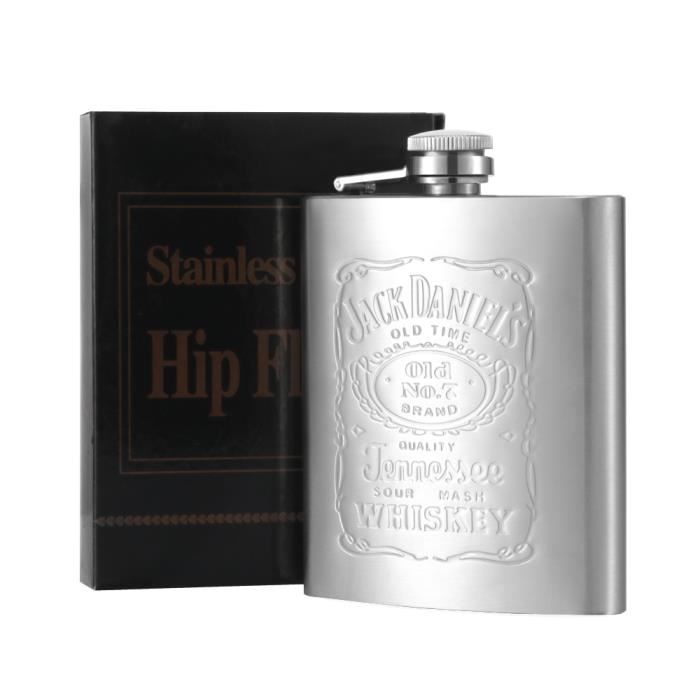 Ensemble 7oz Flasque Alcool Whisky Flacon de Liqueur+Entonnoir et 2 Gobelets