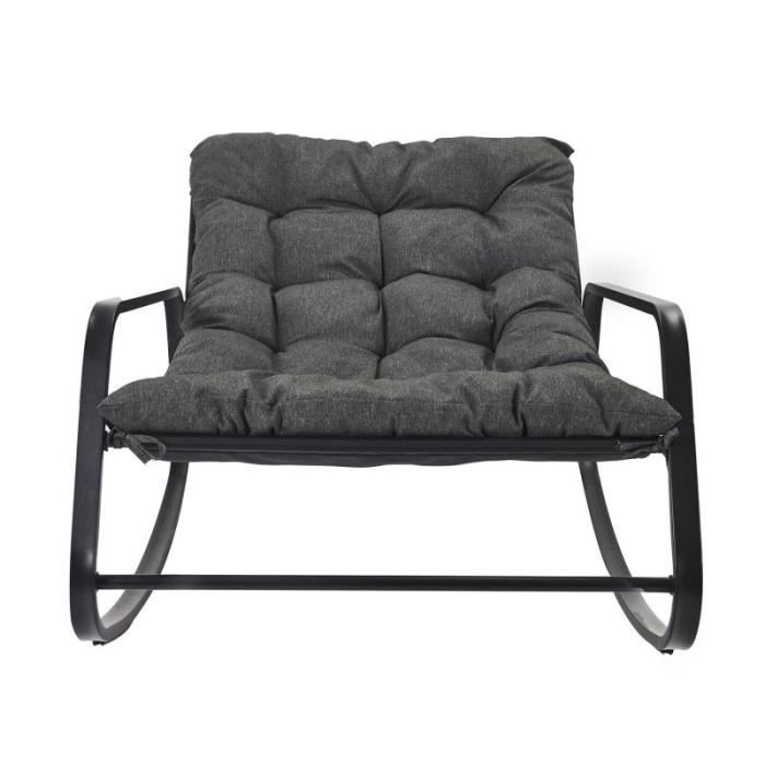fauteuil à bascule design "miami" 130cm gris - paris prix