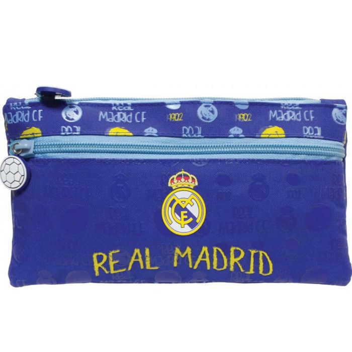 Safta Trousse Double FC Barcelone Black - Trousse École Enfant 21x6x8cm, Résistante Et Spacieuse, Couleur Noire