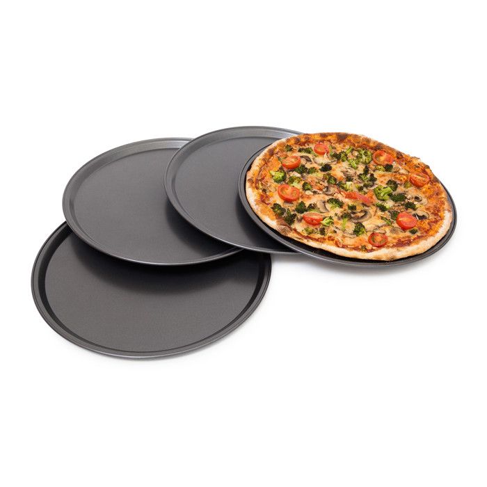 Plaque à Pizza Perforée Yusat 28cm | Acier Antiadhésif | Pour Four - Croûte Croustillante Garantie