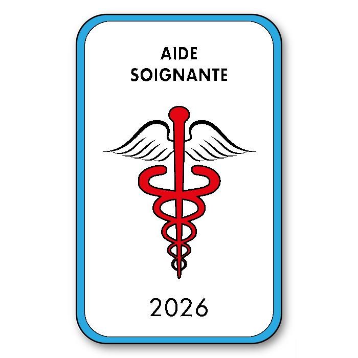 Autocollant Caducée Pare-brise Pour Professionnels De Santé – V8 Aide-Soignante – Vitrophanie 12x7,5 Cm – Signal Safety