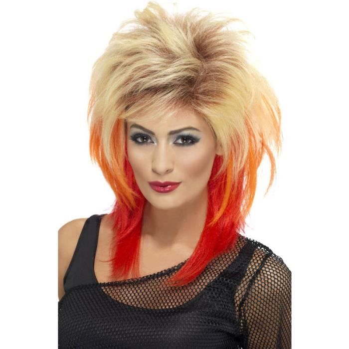 Perruque blonde coupe mulet femme années 80 - SMIFFY'S - Taille Unique - Pour adulte