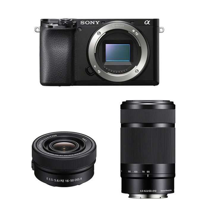 Appareil photo hybride - Sony - Alpha A6100 - Noir - Objectif 16-50 mm - Objectif 55-210 mm Appareil photo hybride - Sony - Alpha A6100 - Noir - Objectif 16-50 mm - Objectif 55-210 mm