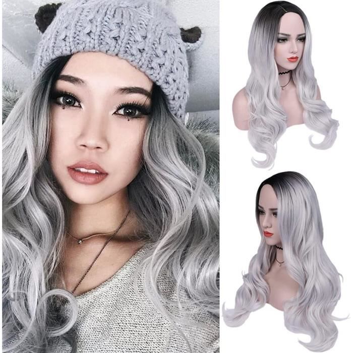 Perruque Synthétique ShyloHair Longue Et Ondulée - Raie Libre - Ombré Blond Clair