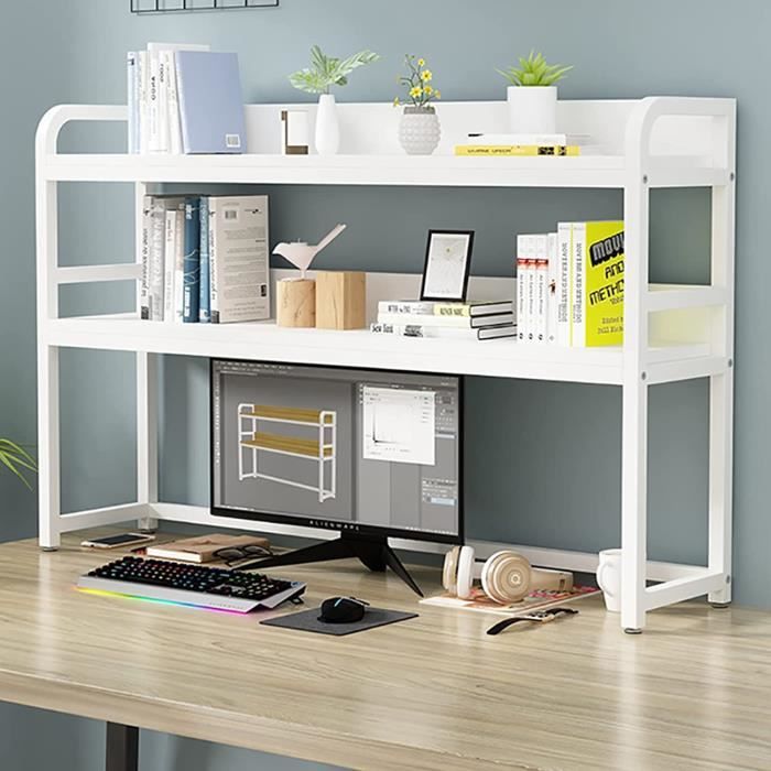 FPIGSHS Industriel Bibliothque De Bureau 2 Niveaux Tabletop tagre