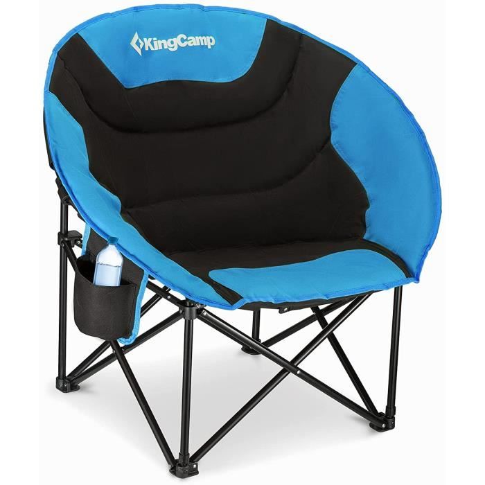 KingCamp Camping Cha Pliante Fauteuil Ronde de Lune Siège Rembourré