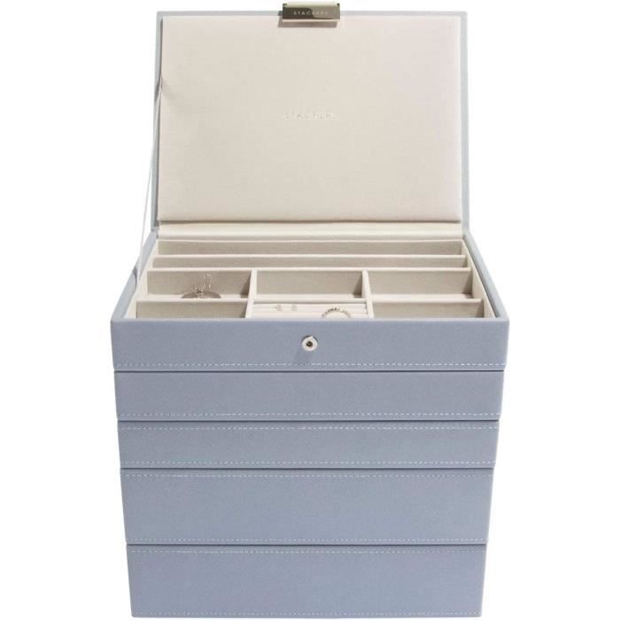 Boite Pandora Stackers Oatmeal Boîte à Bijoux Classique Taille M 6 Couches Rembourrées Boîte à Bijoux Empilable