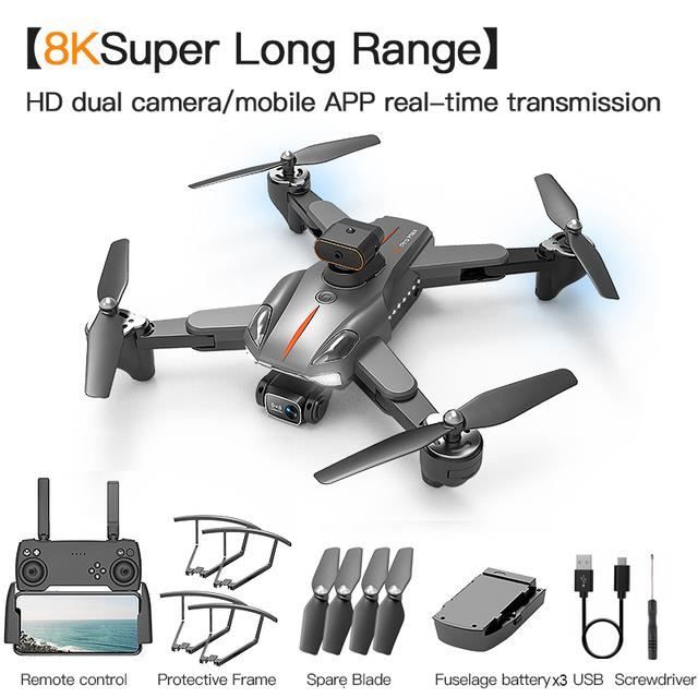 Drone Professionnel Avec Caméra 6K GPS - LU30 Triple Batterie, écran 4,5", évitement D'obstacles